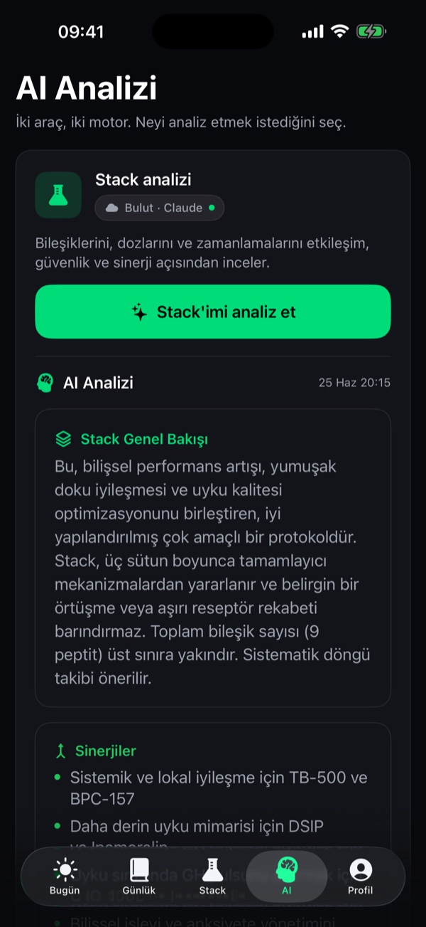 Protokol içgörüleriyle yapay zekâ analiz sekmesi